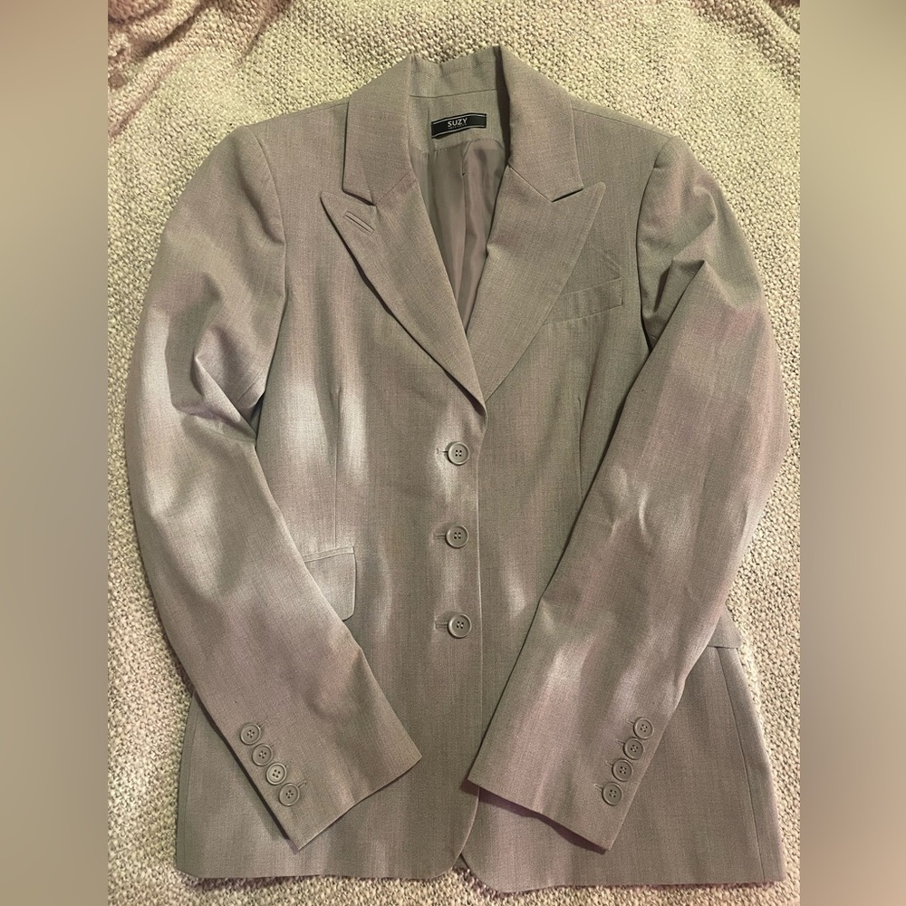 Suzy Shier Light Gray Blazer